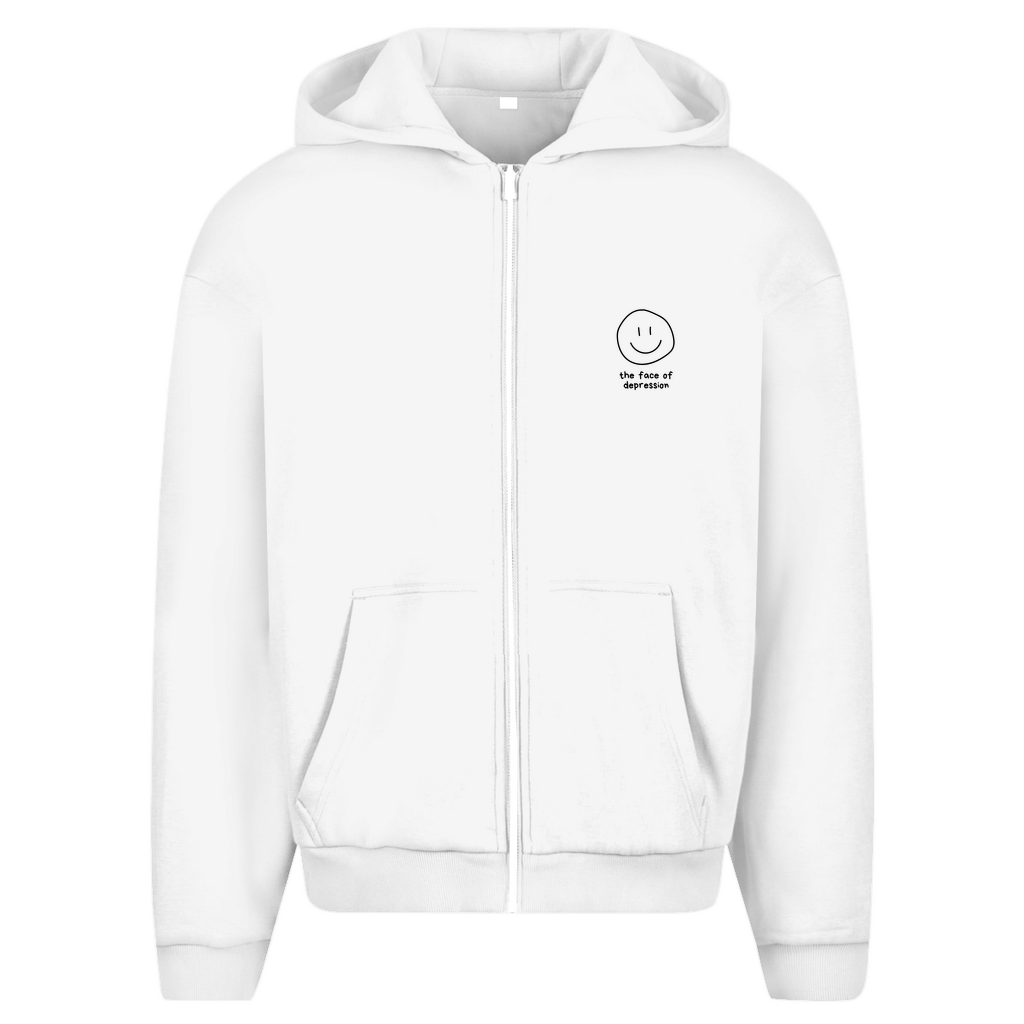 Herren Oversize Zipper Hoodie the face