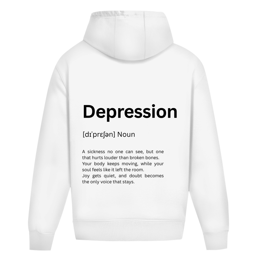 Oversize Premium Hoodie *Depression. Duden* Back Logo