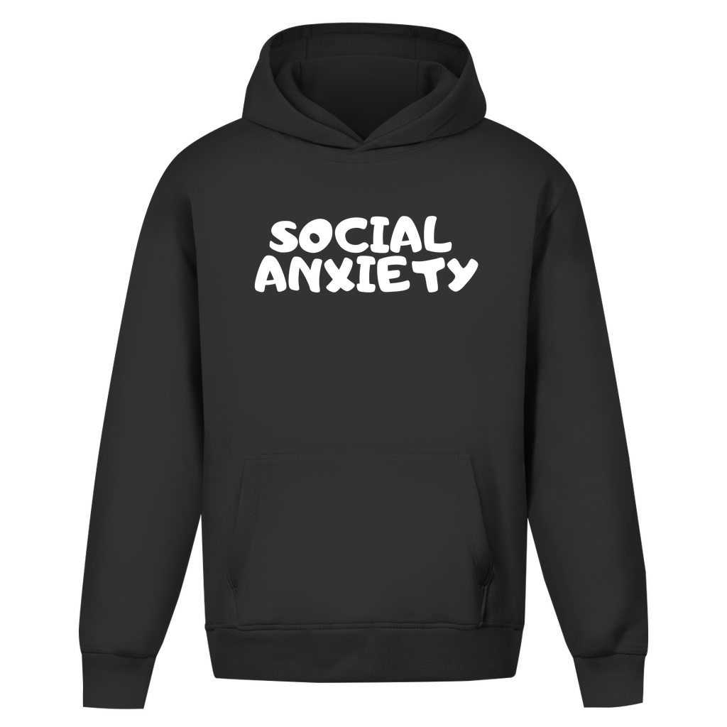 Oversize Hoodie Ohne Kordel angst weiss