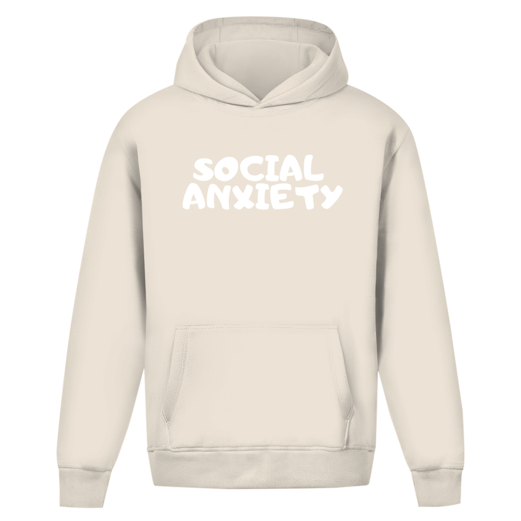 Oversize Hoodie Ohne Kordel angst weiss