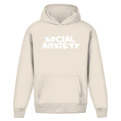 Oversize Hoodie Ohne Kordel angst weiss