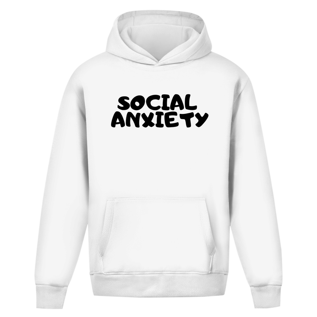 Oversize Hoodie Ohne Kordel angst weiss