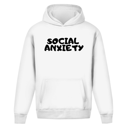 Oversize Hoodie Ohne Kordel angst weiss