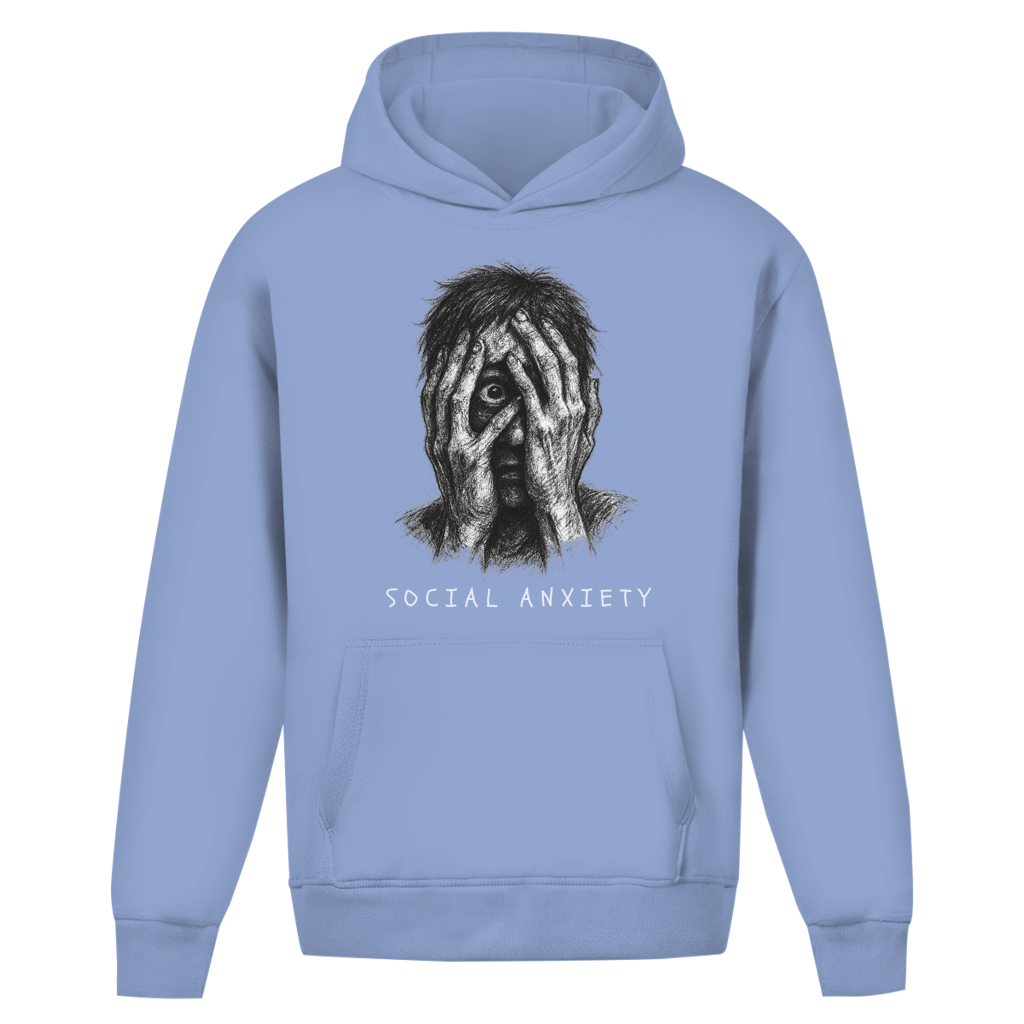 Oversize Premium Hoodie *social anxiety* Front Logo