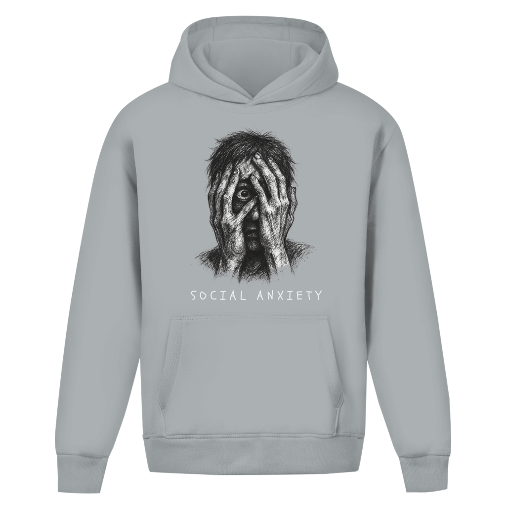 Oversize Premium Hoodie *social anxiety* Front Logo
