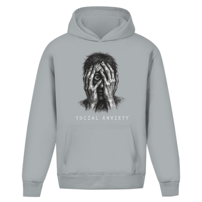 Oversize Premium Hoodie *social anxiety* Front Logo