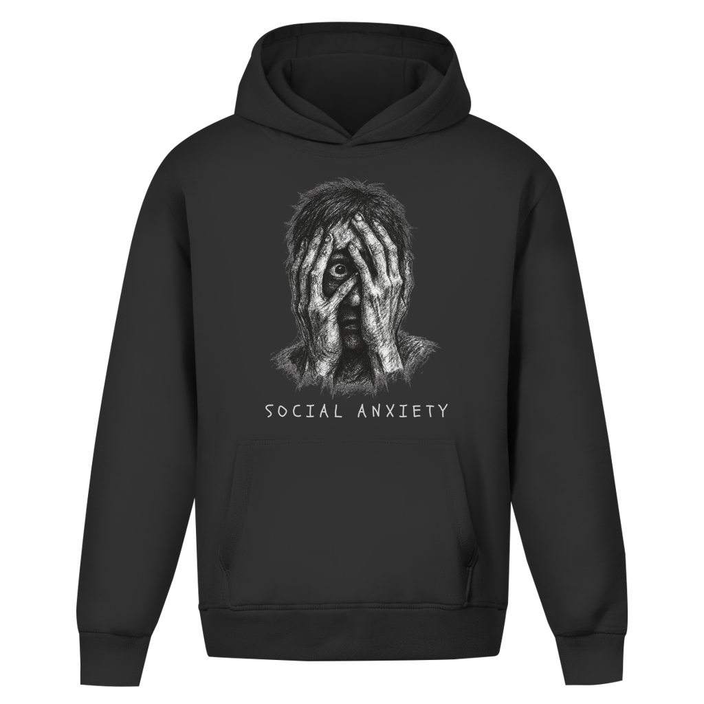 Oversize Premium Hoodie *social anxiety* Front Logo