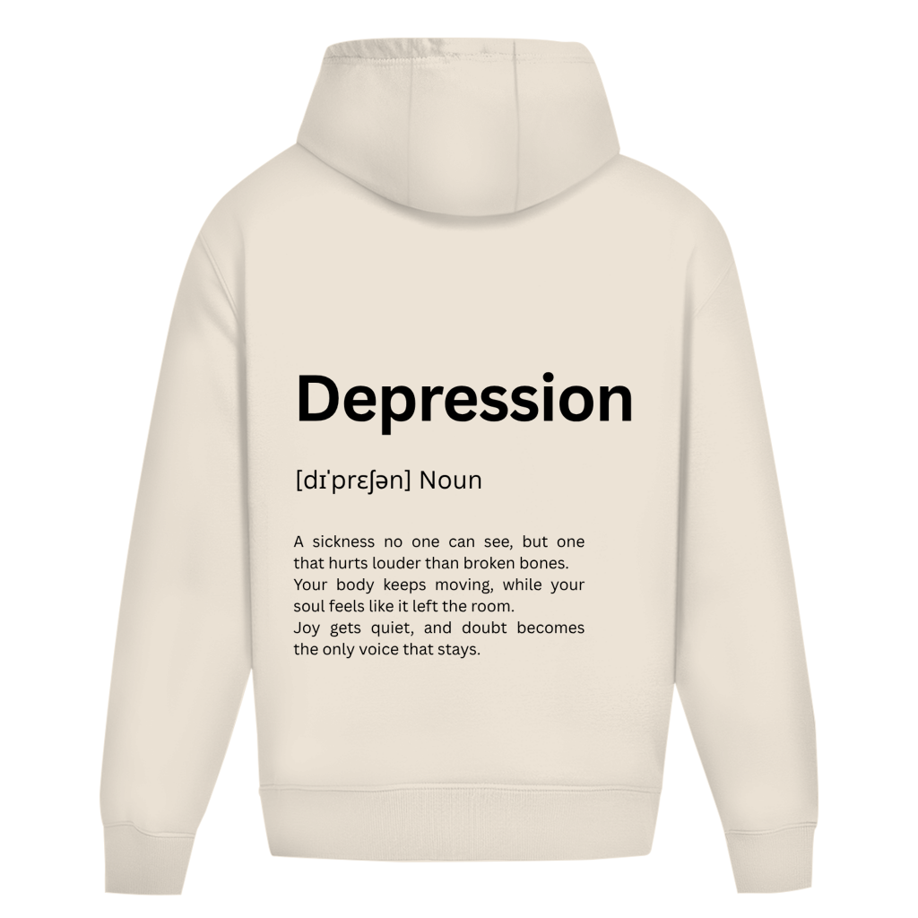 Oversize Premium Hoodie *Depression. Duden* Back Logo