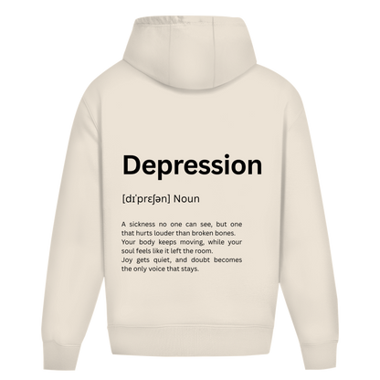 Oversize Premium Hoodie *Depression. Duden* Back Logo