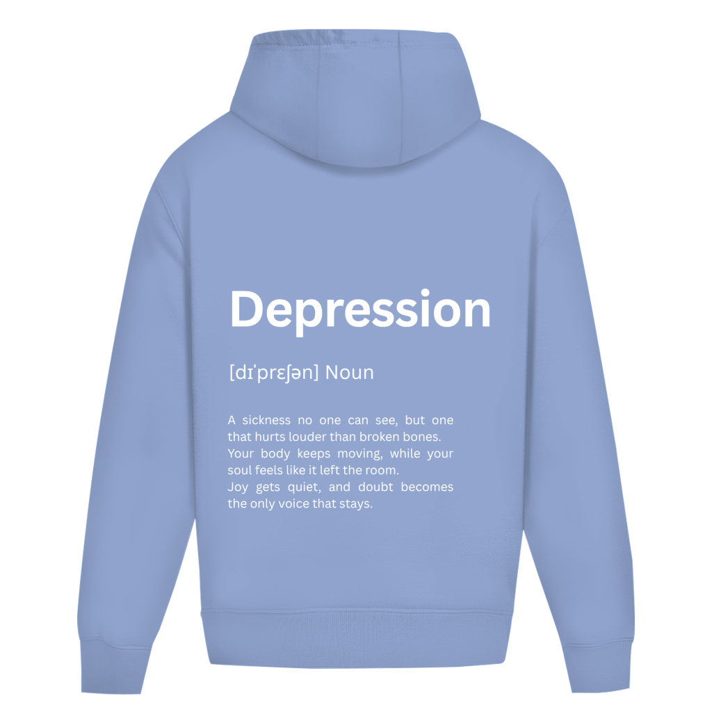Oversize Premium Hoodie *Depression. Duden* Back Logo