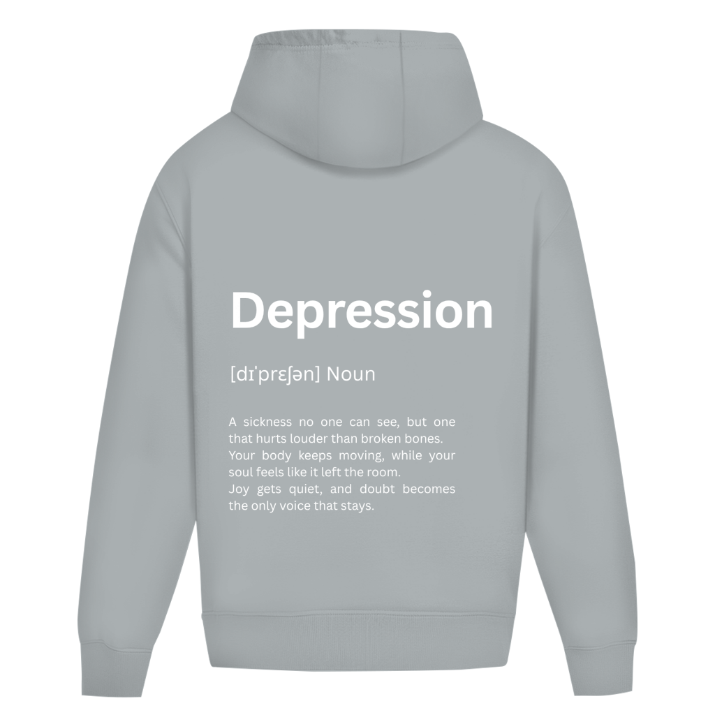 Oversize Premium Hoodie *Depression. Duden* Back Logo