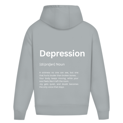 Oversize Premium Hoodie *Depression. Duden* Back Logo
