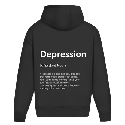 Oversize Premium Hoodie *Depression. Duden* Back Logo
