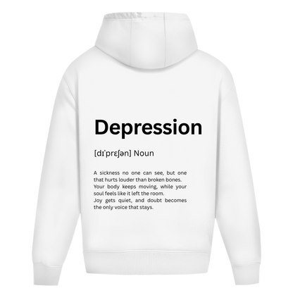 Oversize Premium Hoodie *Depression. Duden* Back Logo