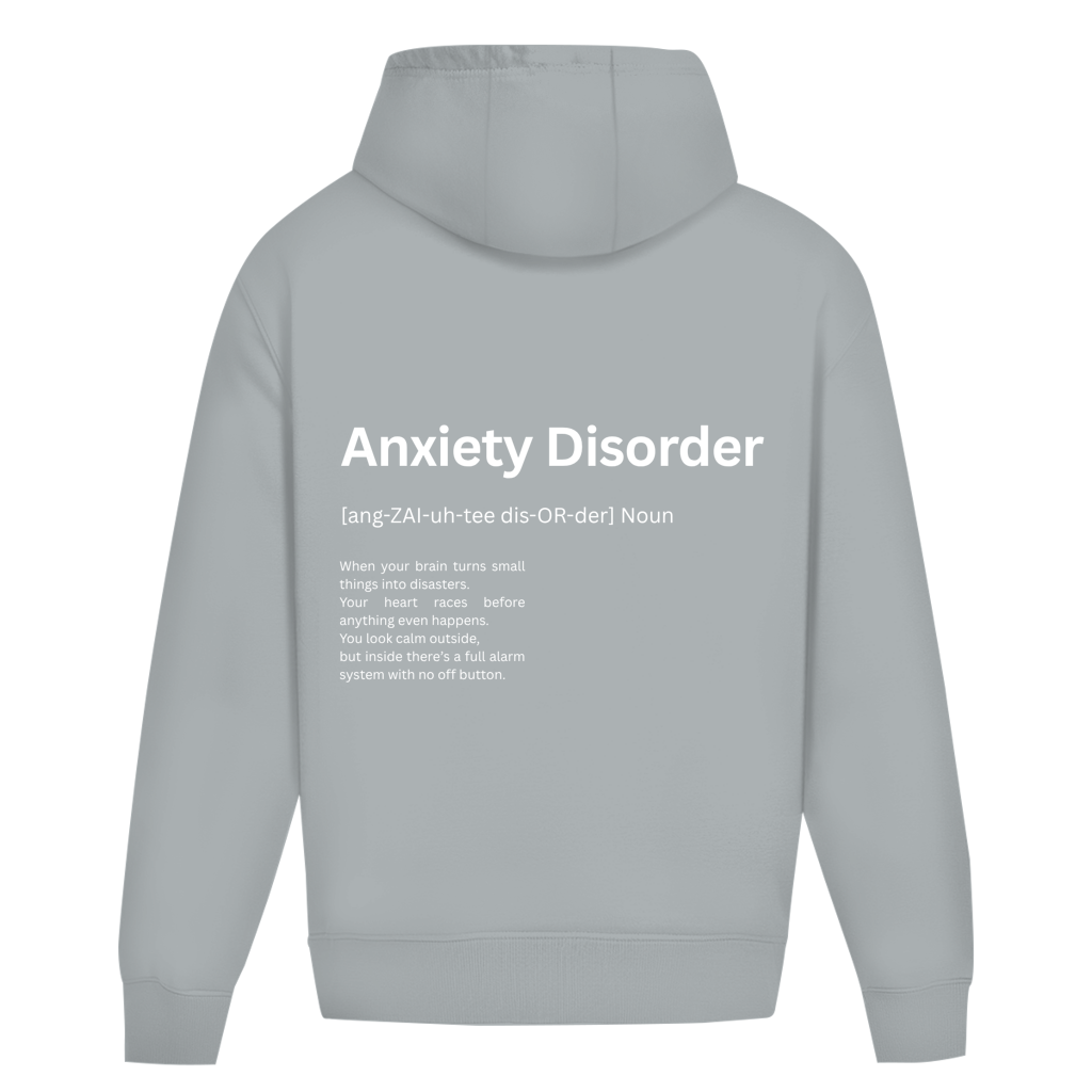 Oversize Premium Hoodie *Anxiety. Duden* Back Logo
