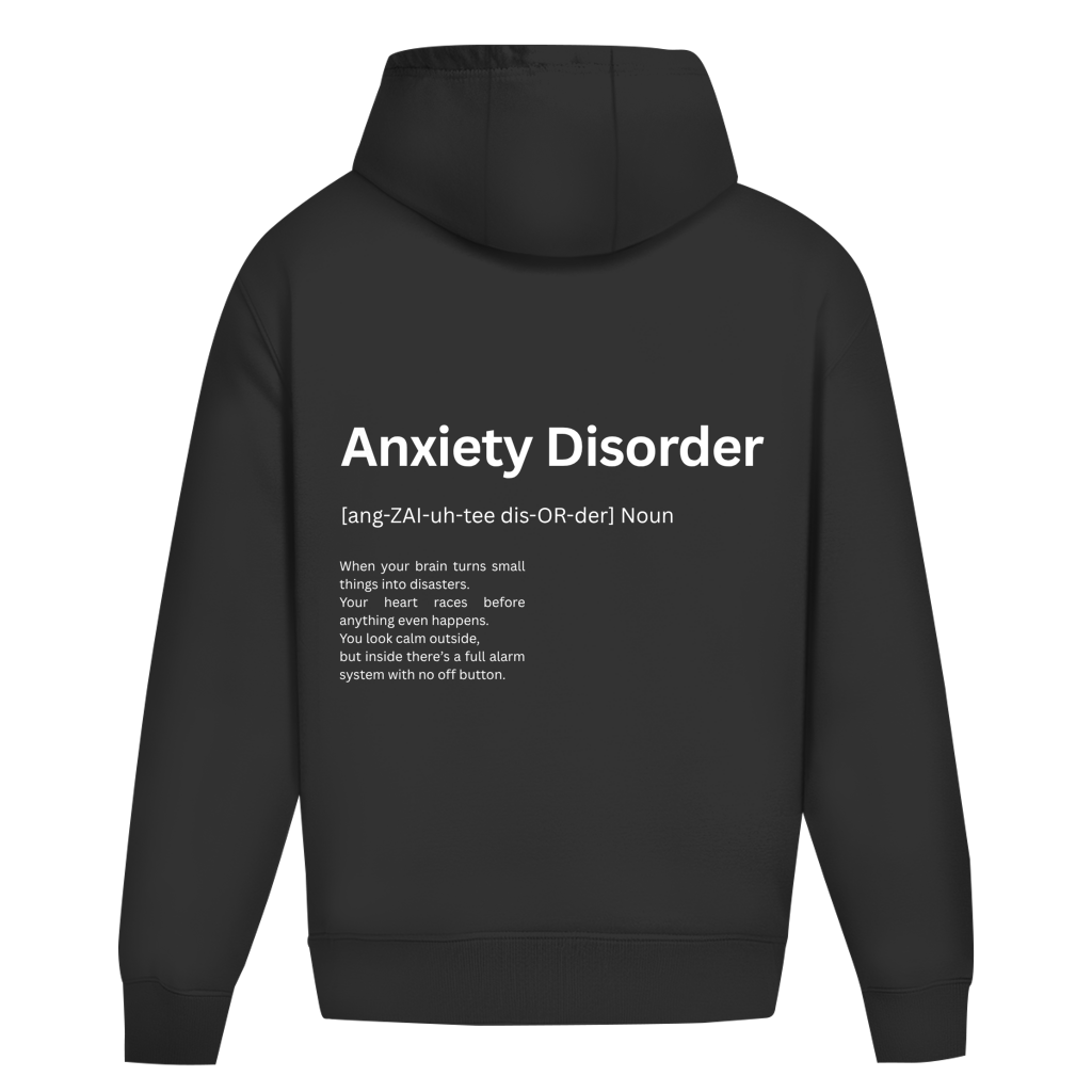 Oversize Premium Hoodie *Anxiety. Duden* Back Logo