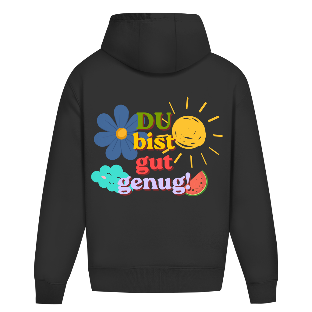 Oversize Premium Hoodie *Du bist gut genug* back logo