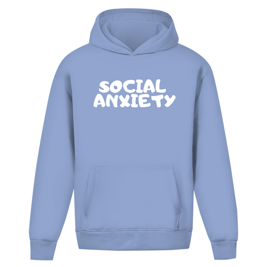 Oversize Hoodie Ohne Kordel angst weiss