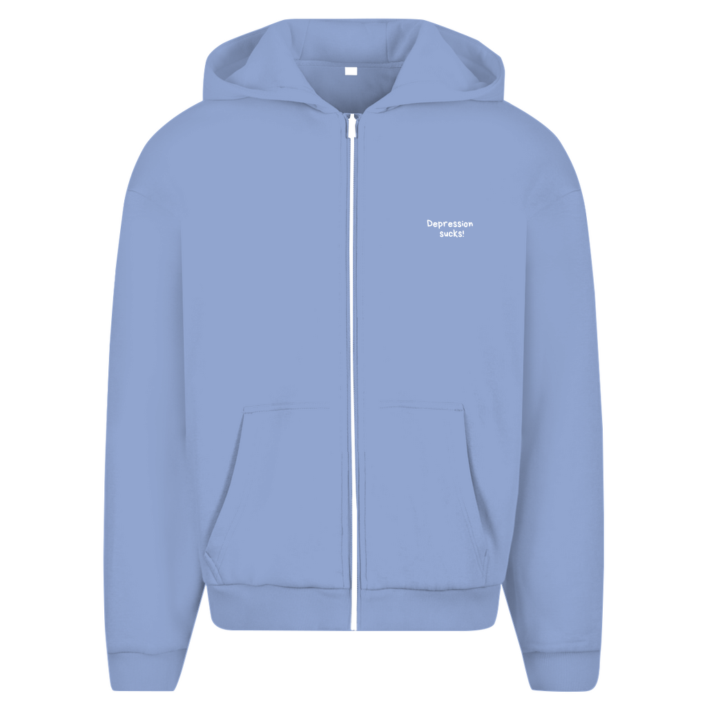 Herren Oversize Zipper Hoodie Depression sucks