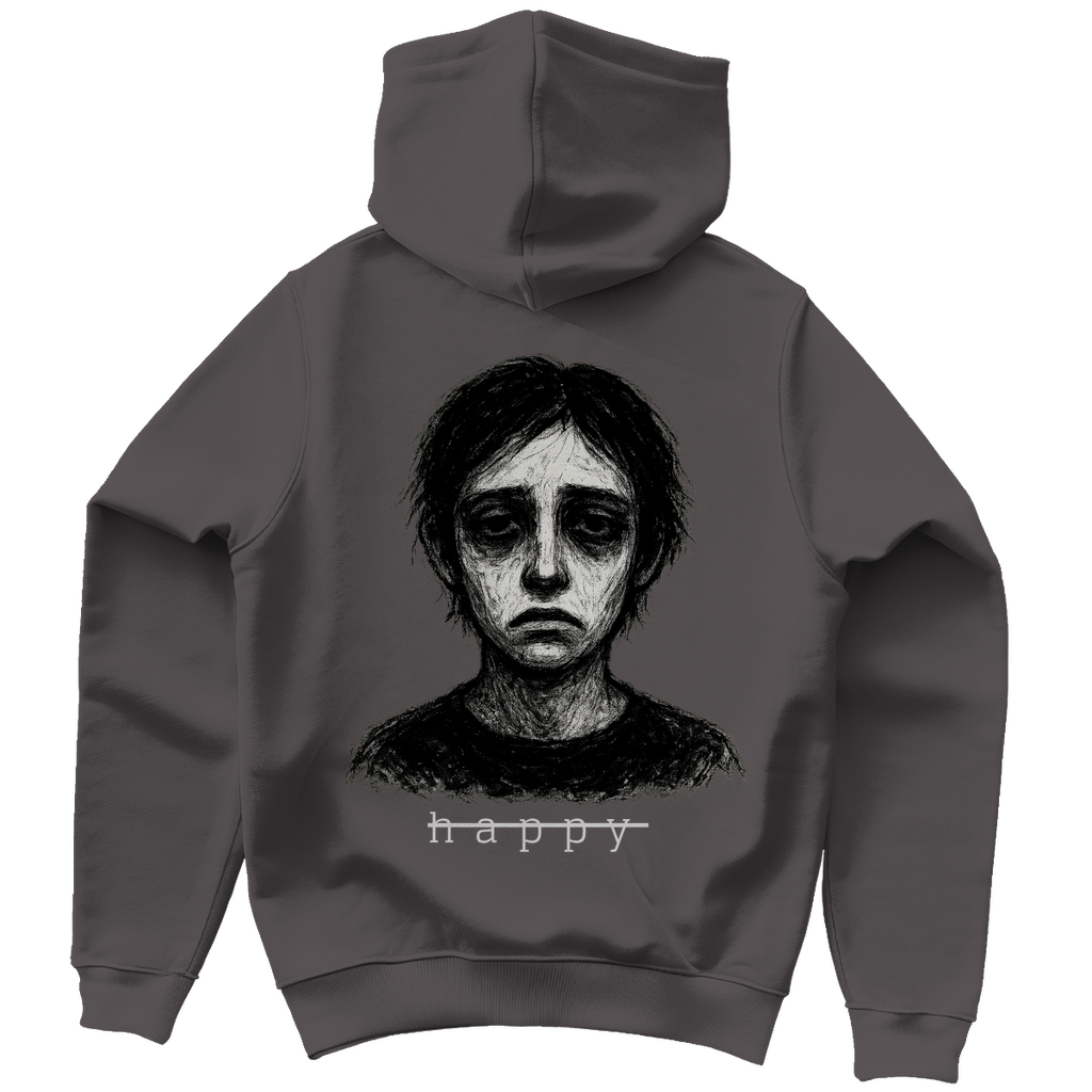 Backprint unisex Hoodie SIG. unhappy
