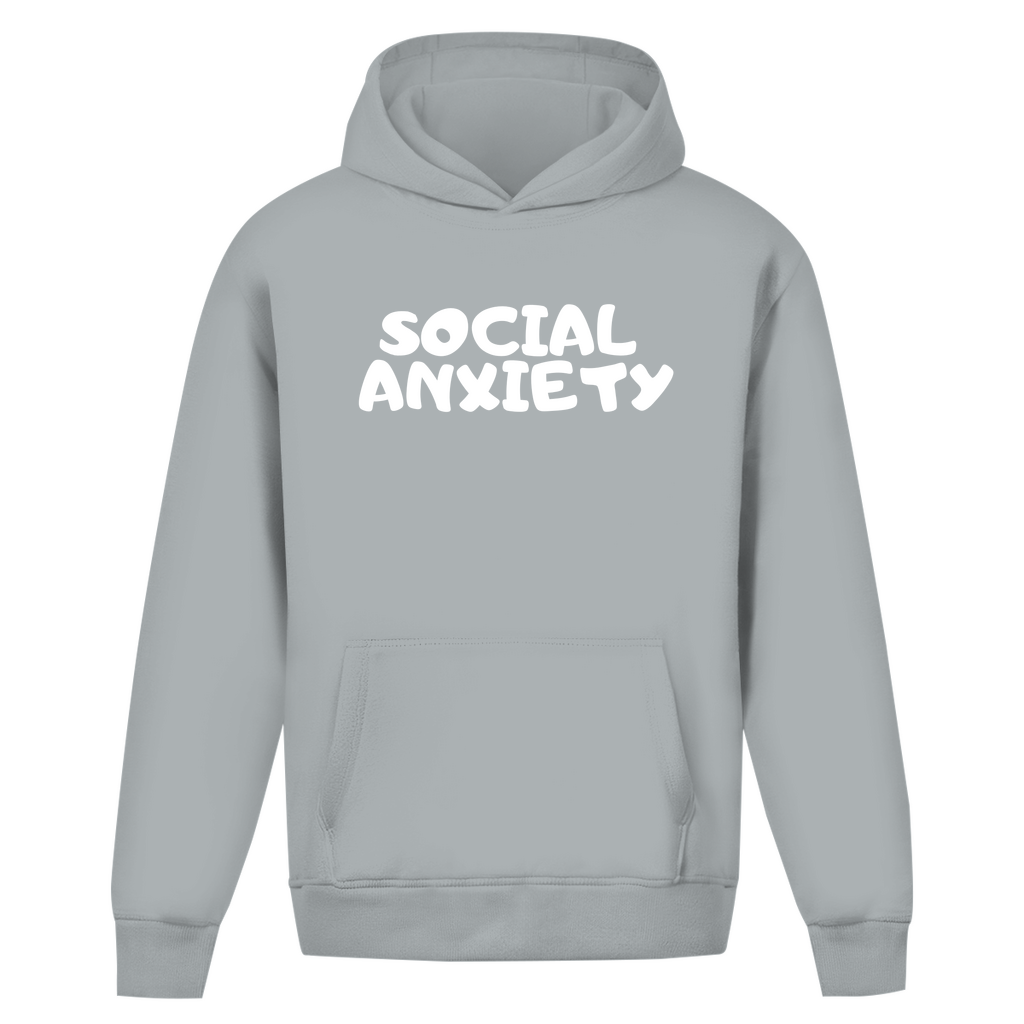 Oversize Hoodie Ohne Kordel angst weiss